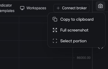 Screenshot menu with Copy to clipboard, Full screenshot, and Select portion